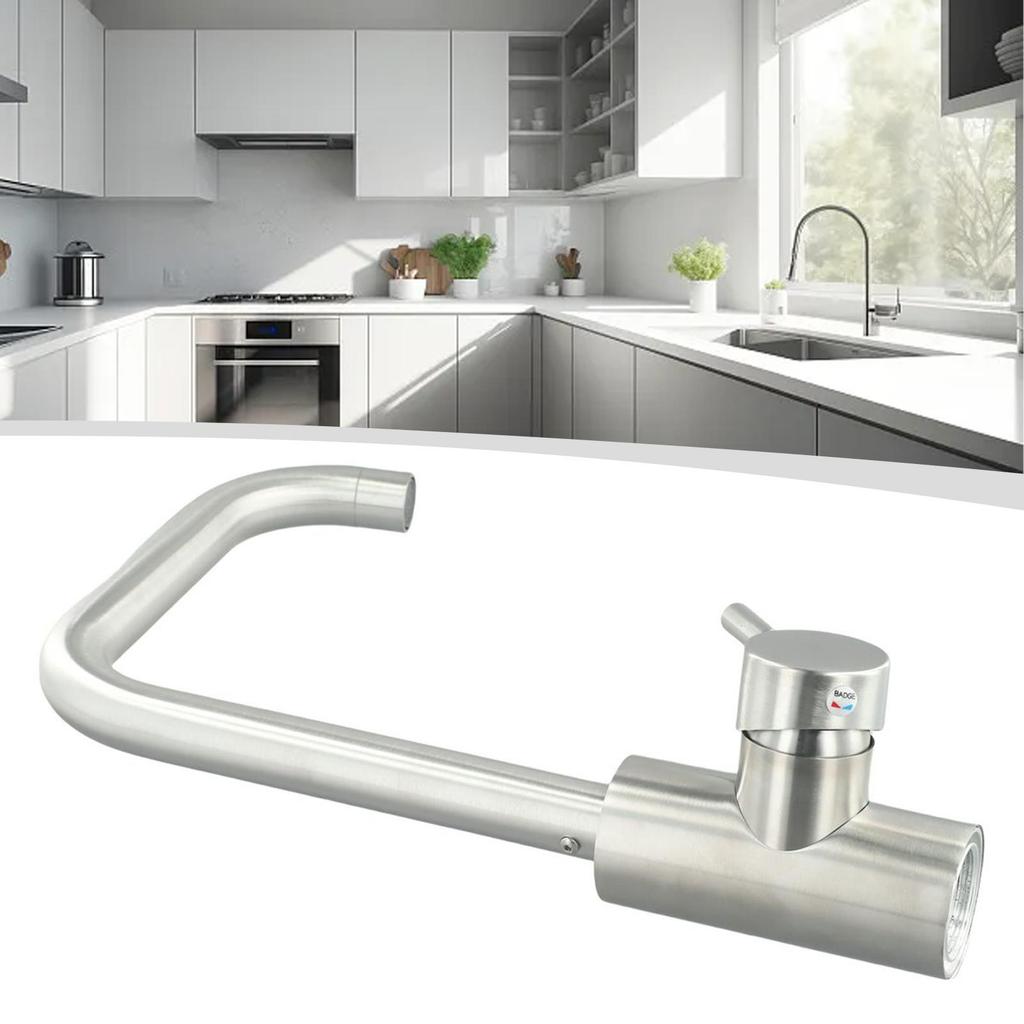 2 Holes Kitchen Faucet 304 Stainless Steel Ceramic Valve Brand New