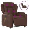 VidaXL Fauteuil de massage inclinable électrique marron similicuir 3204539