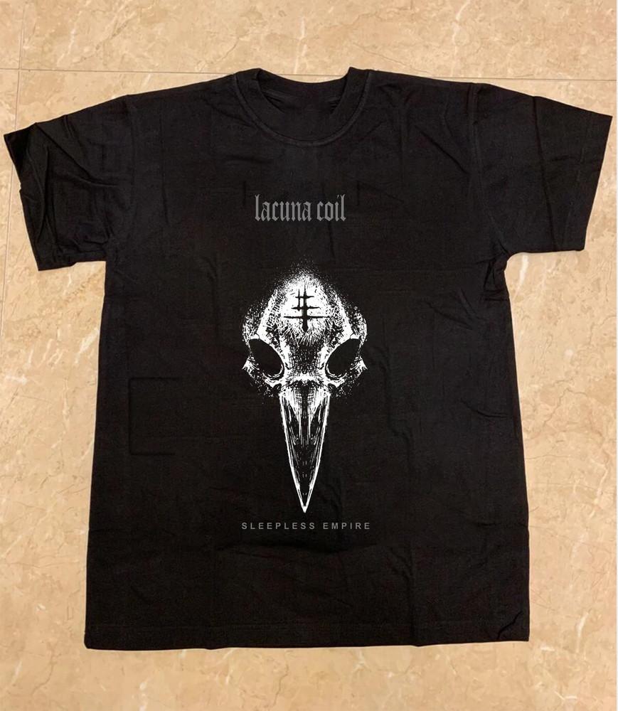 LACUNA COIL SLEEPLESS EMPIRE Тур ЧЕРНЫЙ ХЛОПОК ПОЛНОРАЗМЕРНЫЙ S-5XL Унисекс Футболка