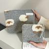 Cute Small Sheep Plush Cosmetic Bag Makeup Organizer Lambswool Pouch Pencil Case Bags Travel Coin Purse Household Storage