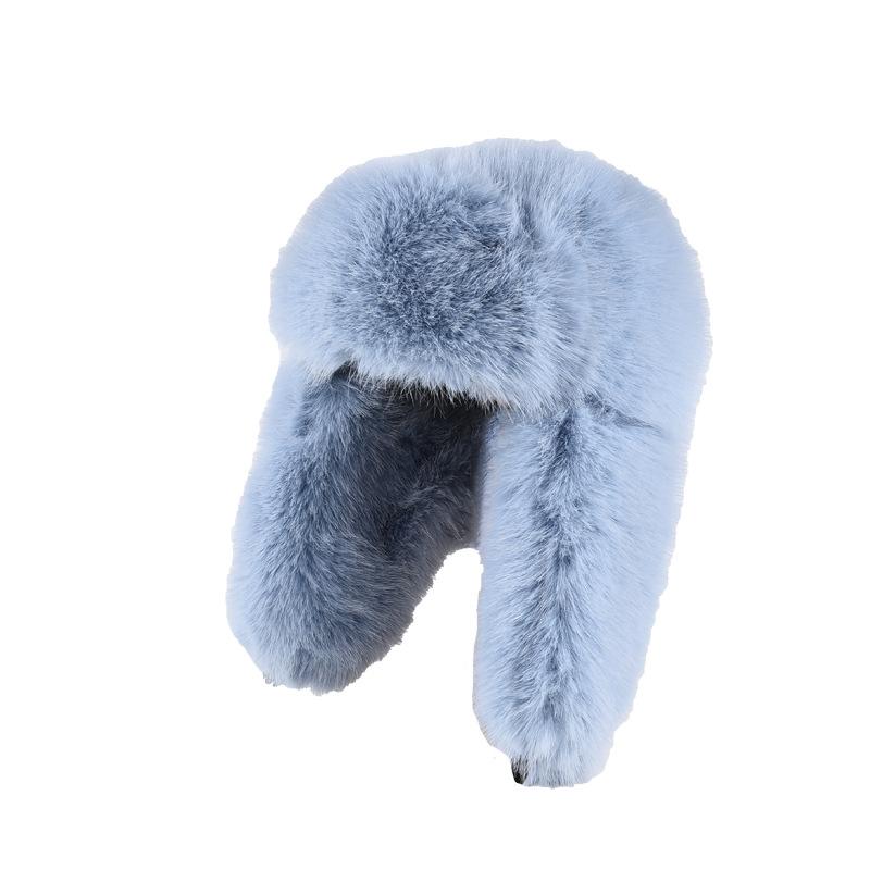 Плюшевая шапка Thunderbolt для женщин, зимняя утепленная защитная шапка для ушей, зимняя шапка из искусственного соболя, длинная ворсистая кепка для мужчин