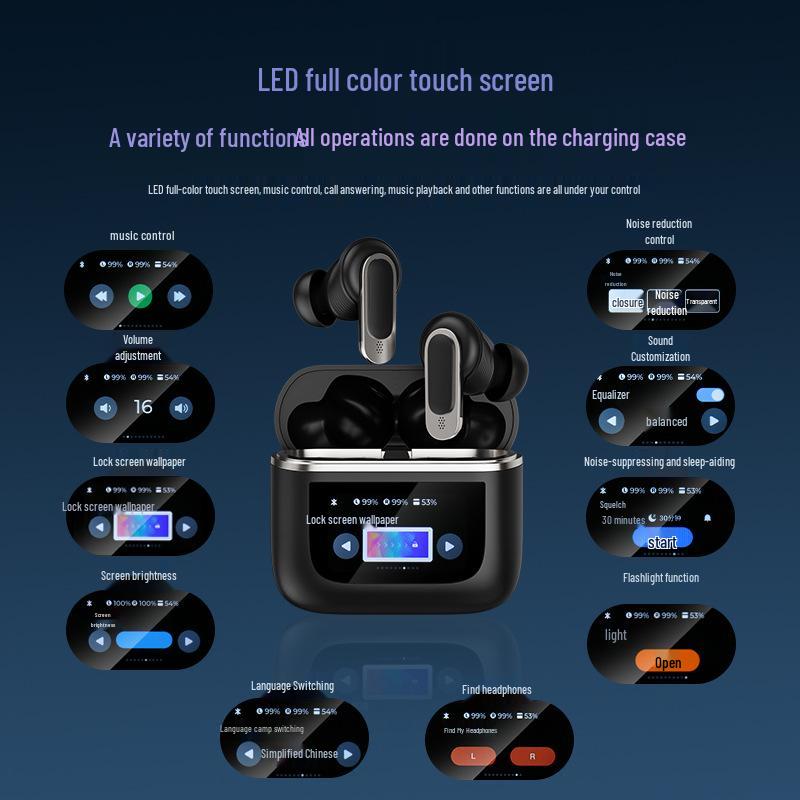 Беспроводные Bluetooth-наушники-вкладыши V8 Display A9pro с AI-переводом и шумоподавлением A10ANC V20