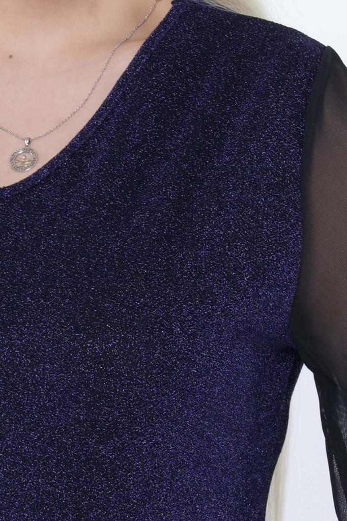 Женское платье большого размера. Блестящее стильное платье больших размеров 21B-2305.