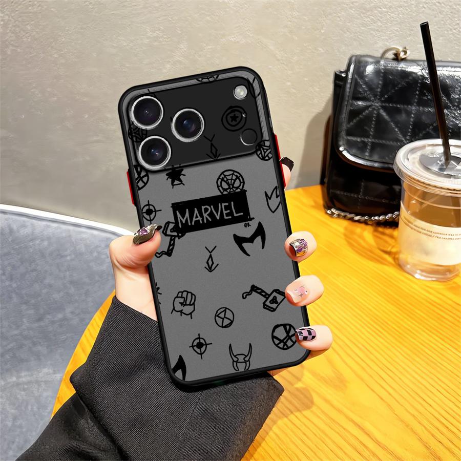 Задняя крышка-чехол для телефона для iPhone 17 Pro Max 16 Plus XS XR 11 14 17e 12 13 Mini Air 15 7 8 SE Логотип Героя Marvel