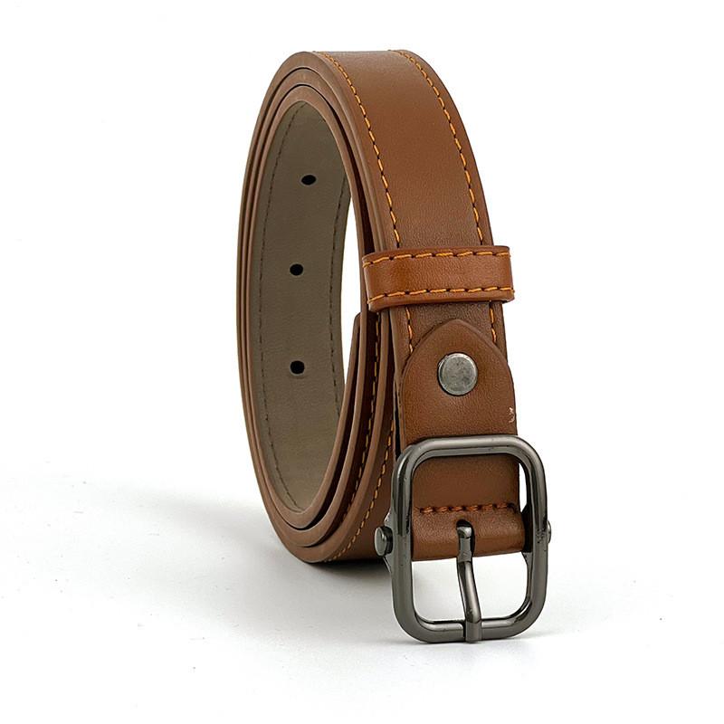 Minimalist Ladies Leather Waist Belt With Alloy Pin Buckle For Office And Daily Use