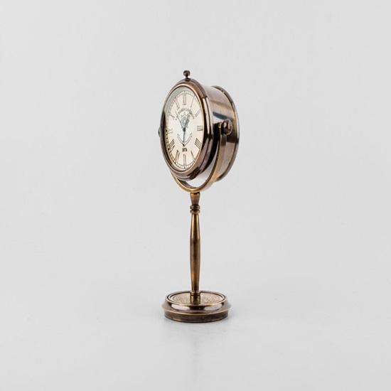 Настольные часы в стиле викторианского Лондона из латуни 12,7 см с гравировкой, декор из цельной латуни