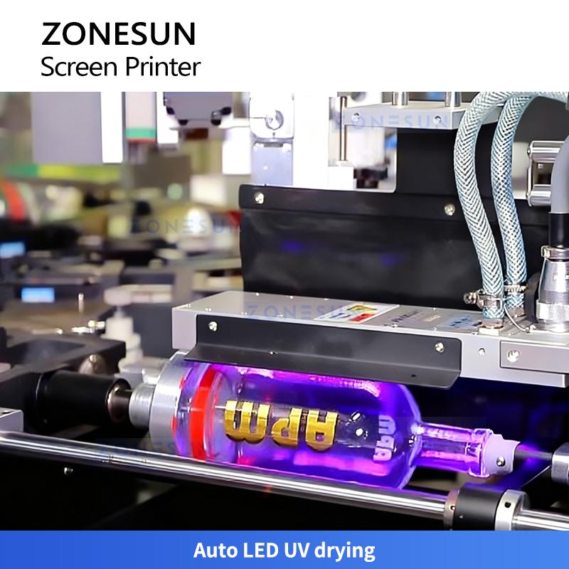 ZONESUN Многоцветная машина для шелкотрафаретной печати и горячего тиснения на бутылках ZS-SWP4