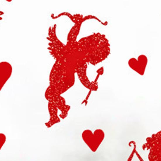 50 шт. Блестящие вырезные наклейки на окно в форме Купидона, Красное Сердце Купидона, Наклейка на окно ко Дню Святого Валентина, для Свадьбы, Праздничной Вечеринки, Декор