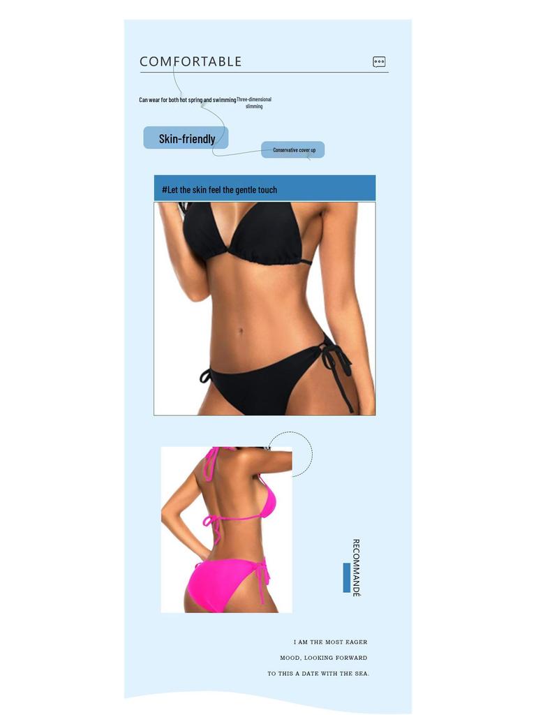 Европейский и американский сексуальный горячий купальник бикини-треугольник для женщин