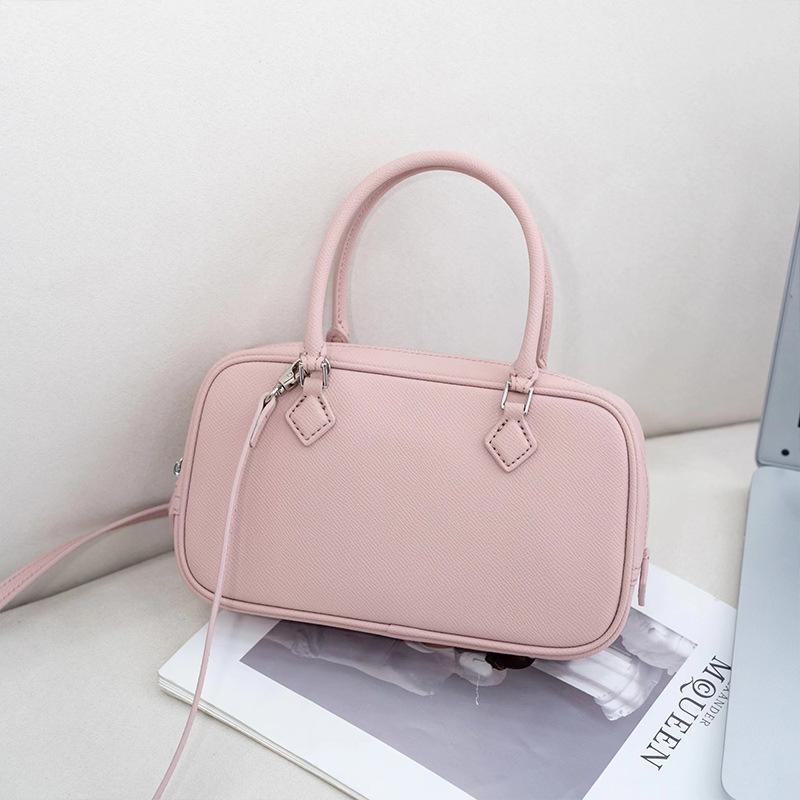 2025 Simple Elegant Genuine Leather Handheld Pillow Bag for Women High-End Commuting Casual Feather Bag Boston Small Square Bag