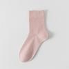 Female Spring and Summer Pure Color All Build Absorb Sweat Breathable Boneless Tube Socks