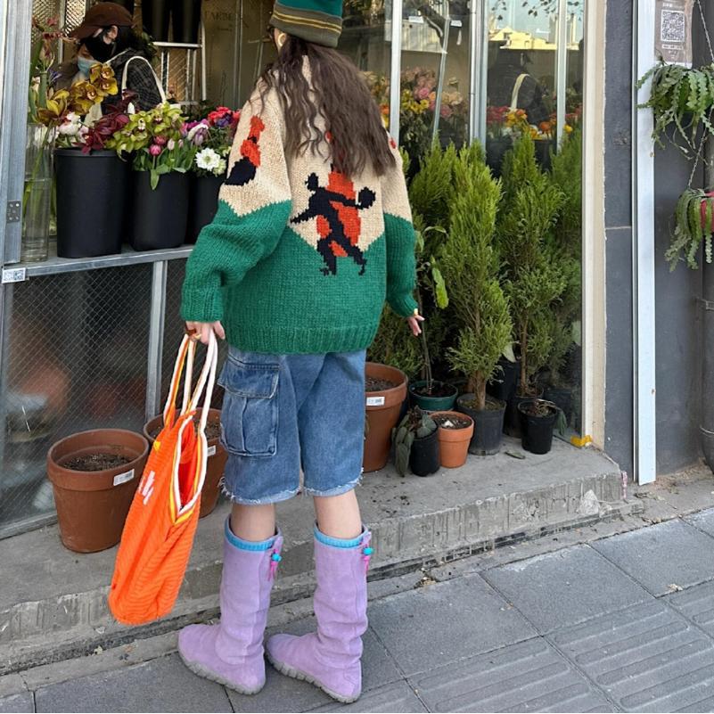 NEW Vintage Winter Women Knee High Boots Back Purple Knight Long Booties Designer Low Heel Botas De Mujer