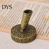 Decorative Metal Pen Socket Vintage Round Holder, Durable Exquisite Carved Desktop Ornament, Calligraphy Base Dip Pens And Quill Supply, for