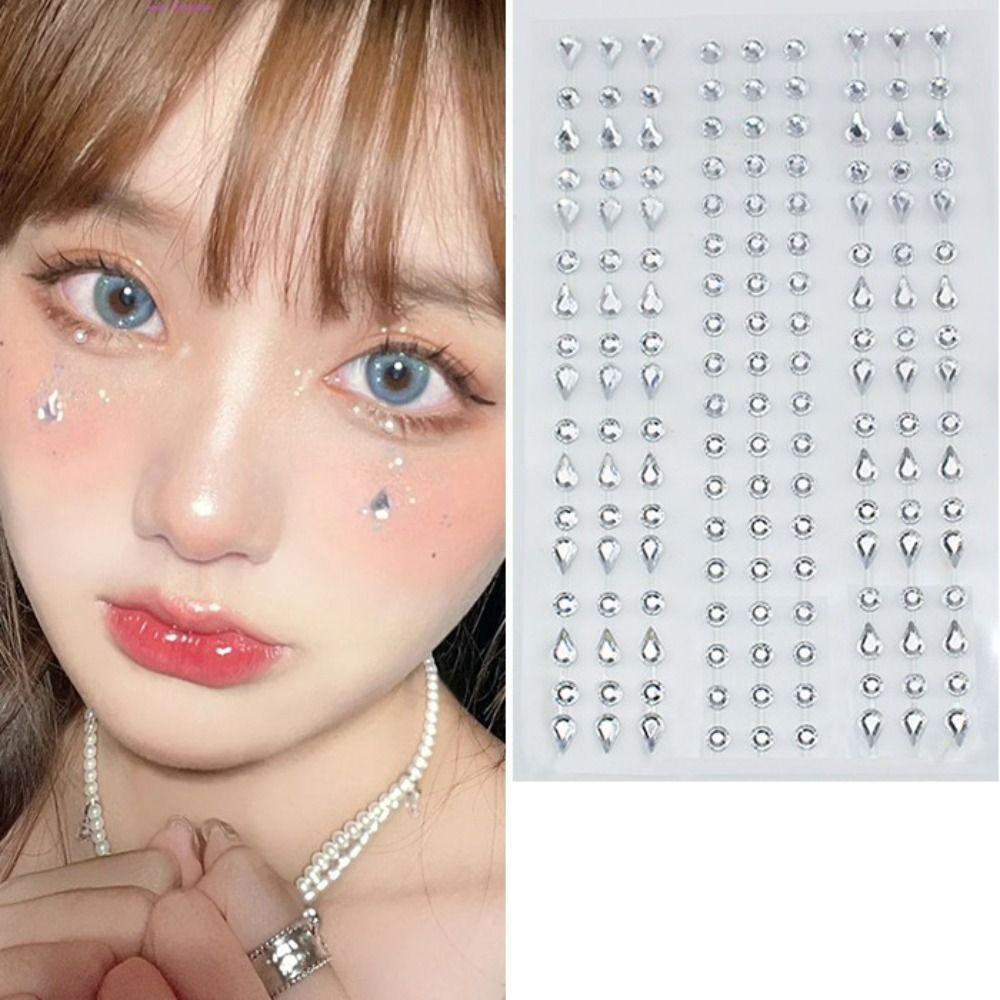 Shadow Crystal Pearls Makeup Tools Eyeliner Diamond Decals Face Tattoo Stickers Face Rhinestone Stickers Body Colored Diamonds