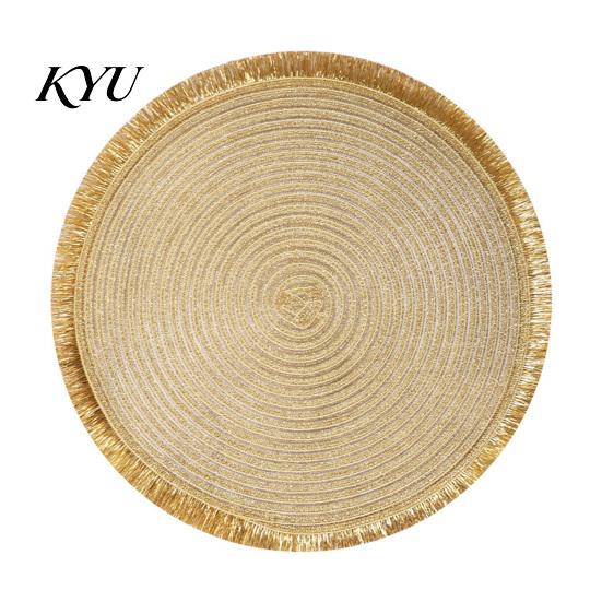 Round Tassel Table Decor Christmas Mat with Tassel, Heat Resistant PP Placemat, Decorative Vase Waterproof for Holiday And New Year Party Supplies