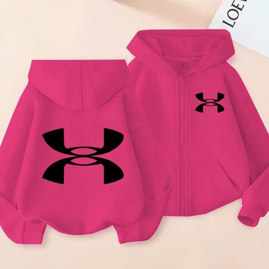 Kids Cardigan Autumn Winter Hoodie Zipper Style Sweatshirt 3-12Yrs Boys Girl Letter Sports Top Casual Fashion Loose Coat Clothes