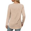 GMXIA Autumn Women's Solid Color Long Sleeve Top Round Neck Loose Casual Base Shirt