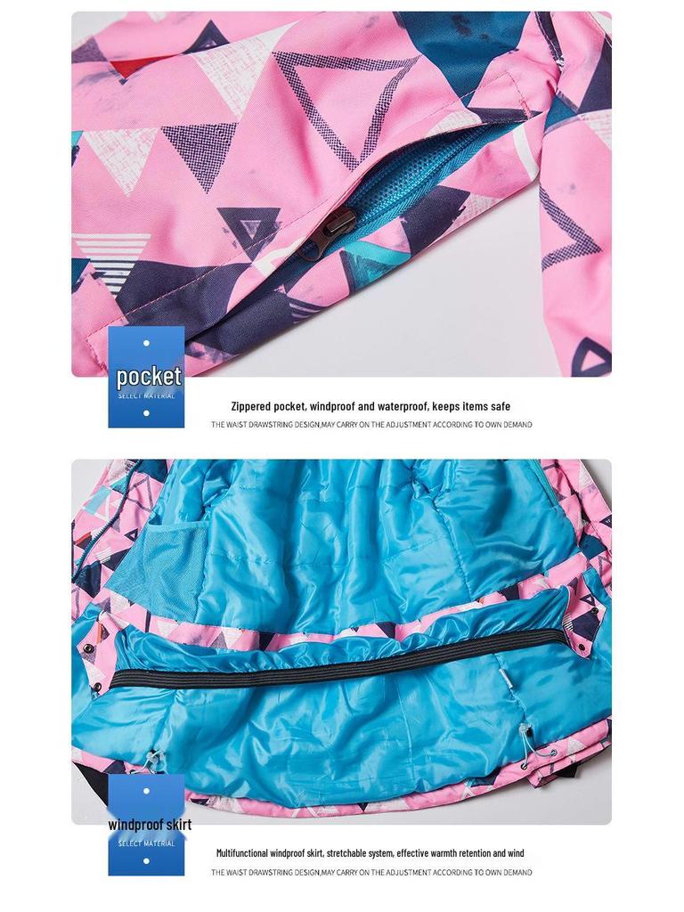 Women's North & South Ski Suit: Windproof, Waterproof, Warm, Mountaineering & Skiing Suit for Outdoor Sports.