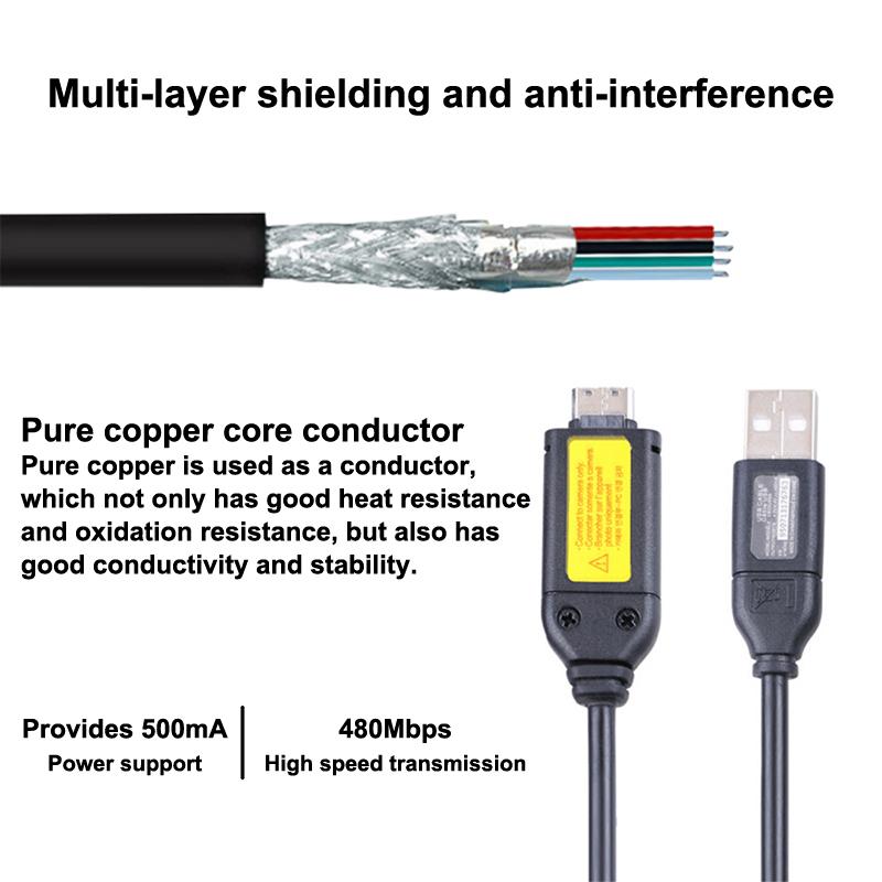 Высококачественный USB-кабель для передачи данных камеры Samsung ES65 ES75 PL170 NV3 ES7 Поддержка быстрой загрузки файлов для домашней студии