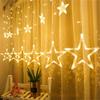 4.5M Star Curstain LED String Light Star 138 Leds Star Fairy Light for Indoor Home Party Holiday Decor Lighting