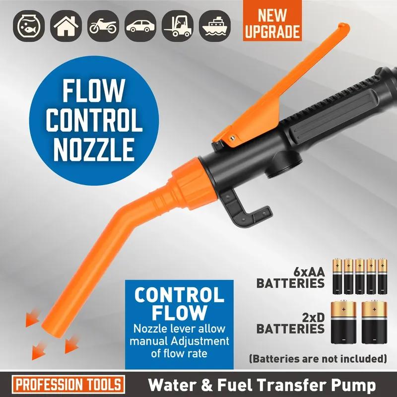 Portable Electric Oil Extractor Pump Battery Power Fuel Pump Handheld Liquid Fuel and Water Transfer Pump Tools with A Gun Mouth