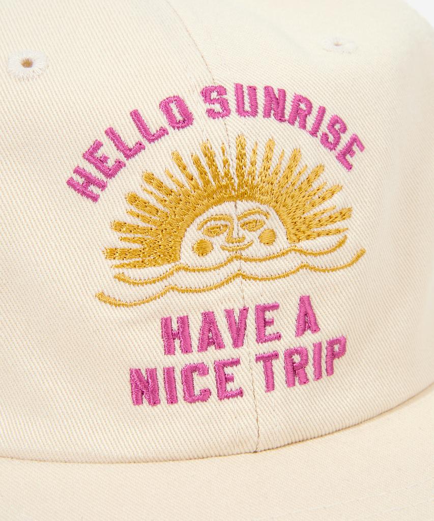 HELLO SUNRISE Винтажная Кепка с Логотипом-Аркой Свободного Покроя 6-Панельная_Слоновая Кость