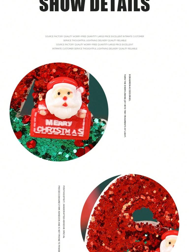 Christmas 0-9 Number Candle 3D Page Cartoon Character Children Party Cake Plug-in Birthday Cake Decoration Gift