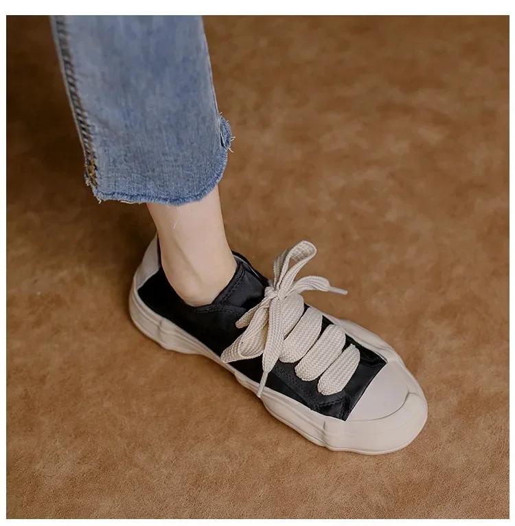 Half Slippers Woman Silk Breathable Shoes Women Thick Sole Casual Shoes Sneakers Shoes for Women 2025 Zapatos De Mujer