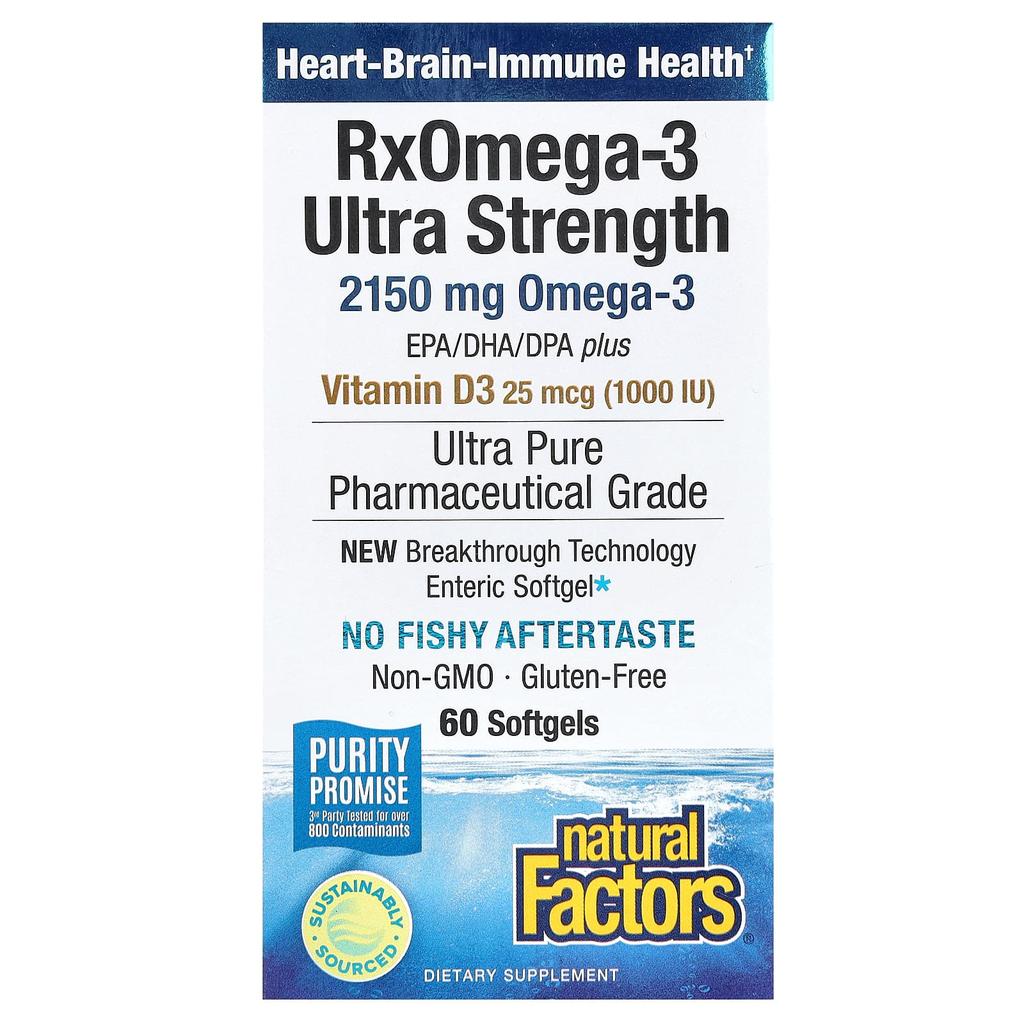 Rx Omega-3 Ultra Strength with Vitamin D3, 60 Softgels