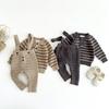 Infant & Toddler Striped Sweater & Overalls Set: Autumn/Winter Outing Outfit for Newborn Boys & Girls