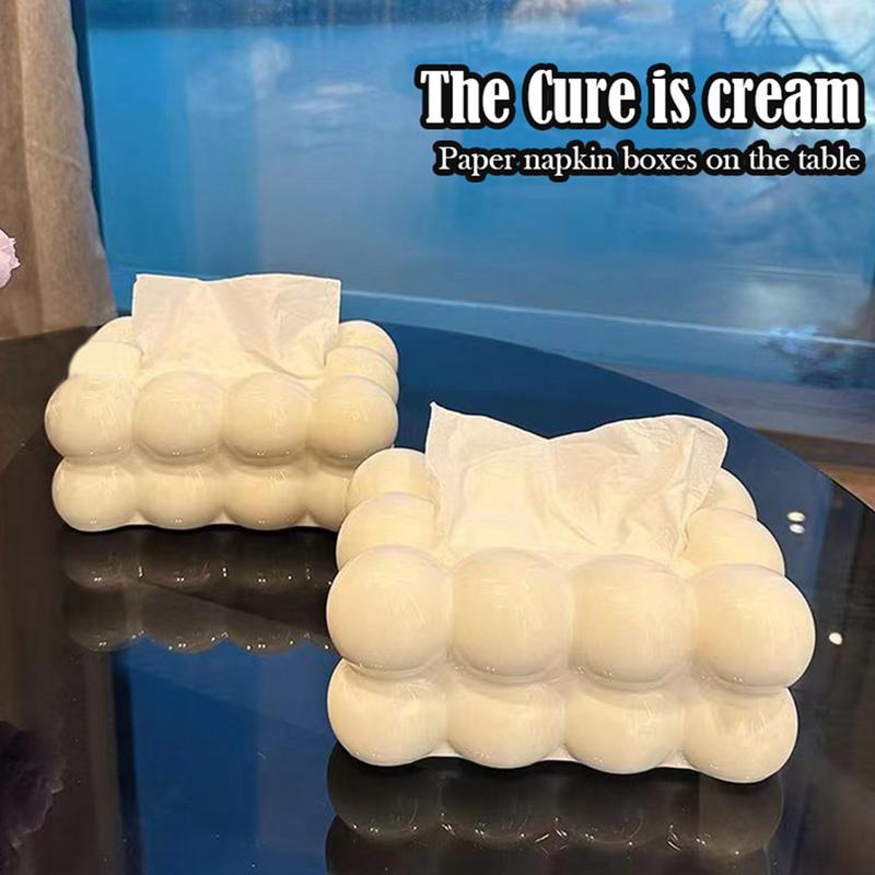 Роскошные коробки для салфеток Marshmallows Керамическая коробка для салфеток Кремовый держатель для салфеток Чехол для салфеток Коробка для хранения Декор для гостиной