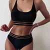 European and American Sexy Solid Color Triangle Bikini Bikini Swimsuit