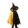 Halloween Children's Wizard Cloak and Hat Set Soft Costume for Party Dressing Up