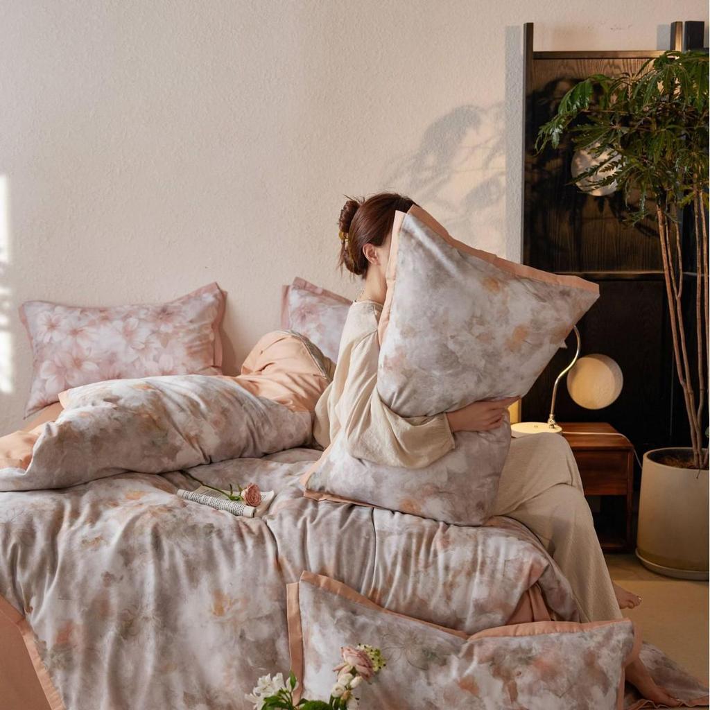 Американский ретро фланелевый постельный комплект из 4 предметов из 100% хлопка - Мягкий, теплый и приятный для кожи для осени/зимы