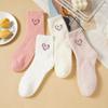Women's Solid Color Home Socks Autumn and Winter Mid Calf Thickened Warm Mink Velvet Pile Socks