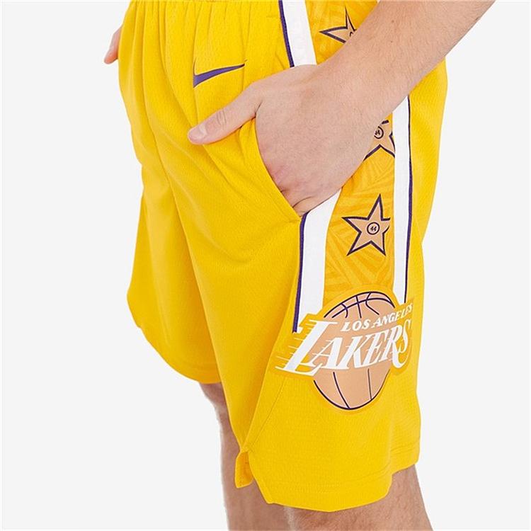 Nike NBA City Edition SW Fan Version 19-20 Season Lakers Баскетбольные шорты Мужские брюки Желтый BV5873-728