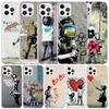 Чехол для телефона Street Art Banksy Graffiti для IPhone 16 17 Air 16E 15 14 Plus 13 Mini 12 11 Pro Max 7 8 + SE 2020 Мягкий ТПУ Задняя крышка