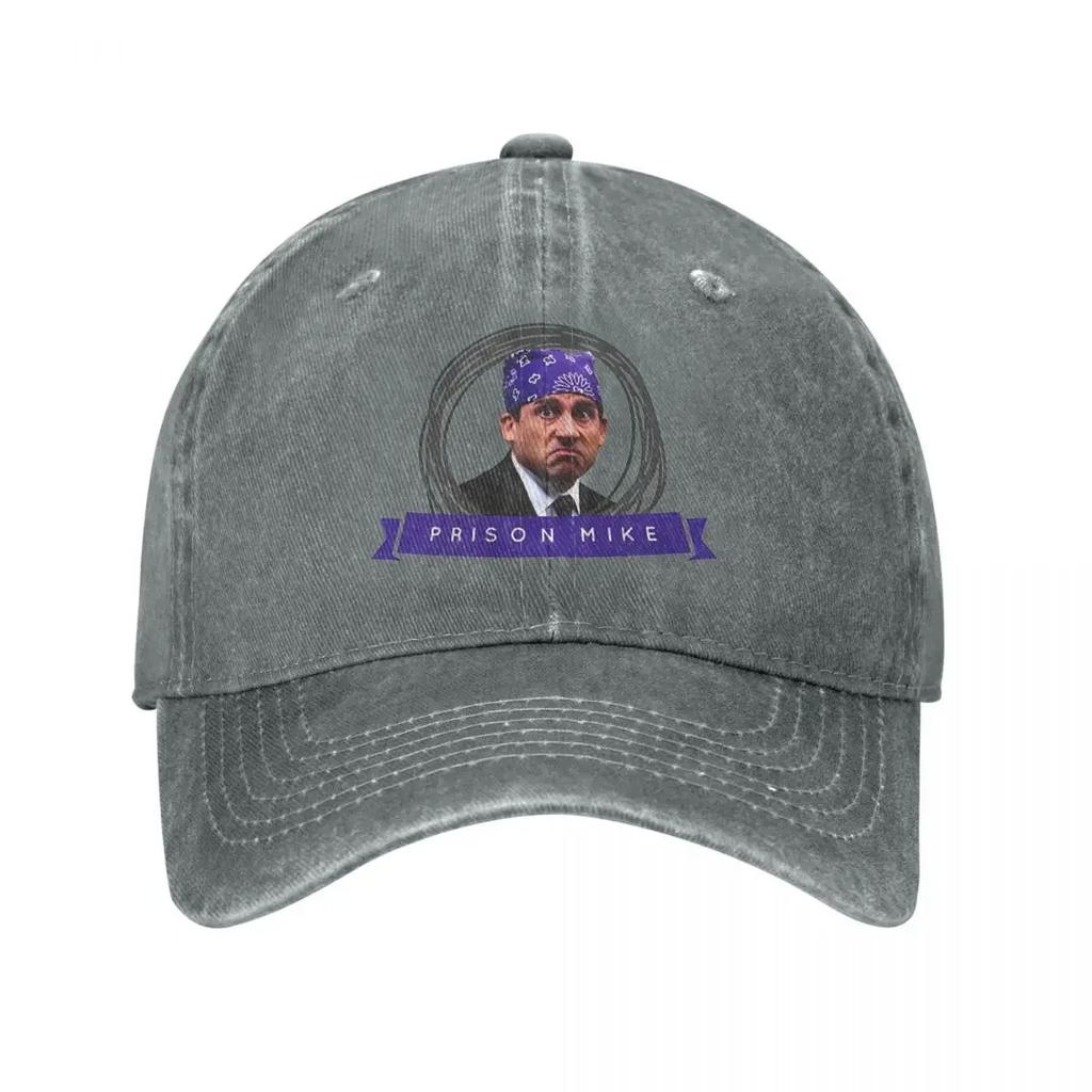 Винтажные бейсболки Майкла Скотта Prison Mike Унисекс Потертый хлопковый головной убор Майк из сериала «Офис» Летние кепки для улицы