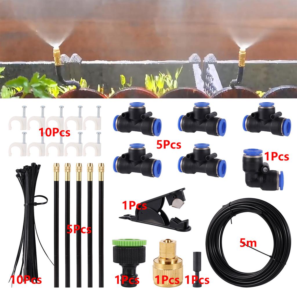 5-20M Universal Way Automatic Atomization Watering Kit Free-Bend Misting Nozzle Flower Irrigation Cooling Humidify Dust Removal