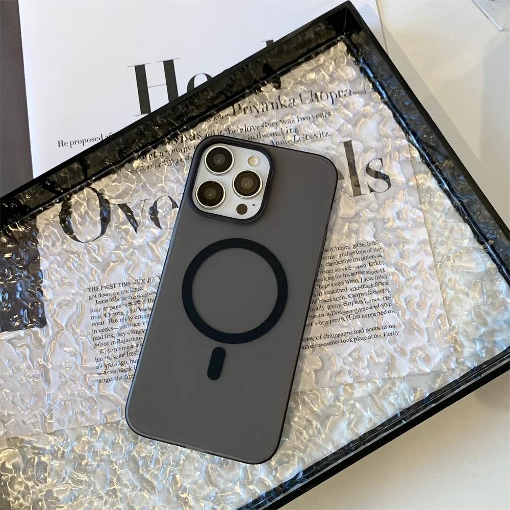 Matte Ultra-Thin for Magsafe Case For iPhone 15 17 16 14 11 12 13 Pro Max Magnetic Wireless Charger Hard PC Translunt Cover