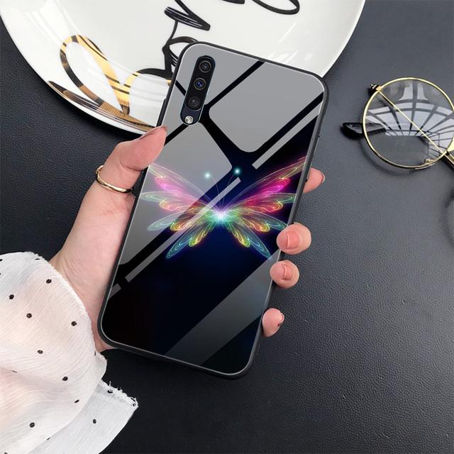 Butterfly Protection Shell For Samsung Galaxy A71 A72 A70 A73 A53 A13 5g A03 A22 A21s A03 Core A42 A52 Tempered Glass Cover