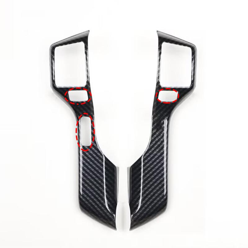 For TOYOTA 4Runner 4 Runner 2010- CarbonFiber Steering Wheel Trim direction Control Button Frame Cover Styling Accessories