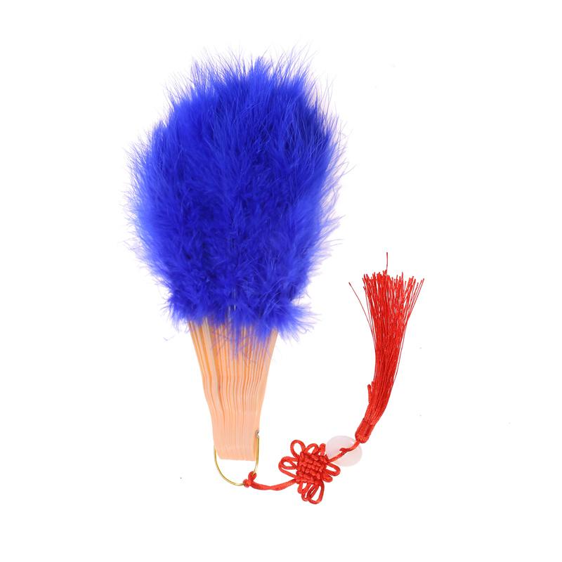 Feather Fan Hand Fan Chinese Style Adult Cheongsam Walk Show Nostalgia Fan Portable Folding Fan Square Dance Performance Props Summer