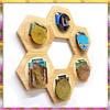 Aug. Simple Wooden Medal Rack 8PCS Hexagonal Wall Mount Decoration For Bedroom Living Room Storage