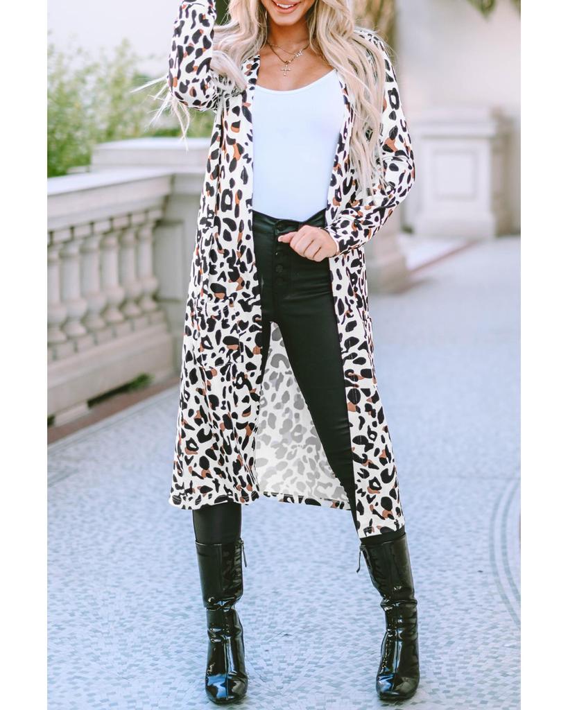 Azura Exchange Leopard Open Front Duster Cardigan