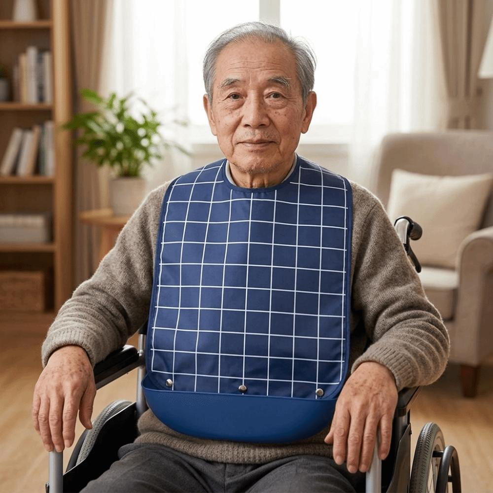 Waterproof Elderly Bib Large Size Eating Smock Comfortable Adult Feeding Bib Adult Feeding