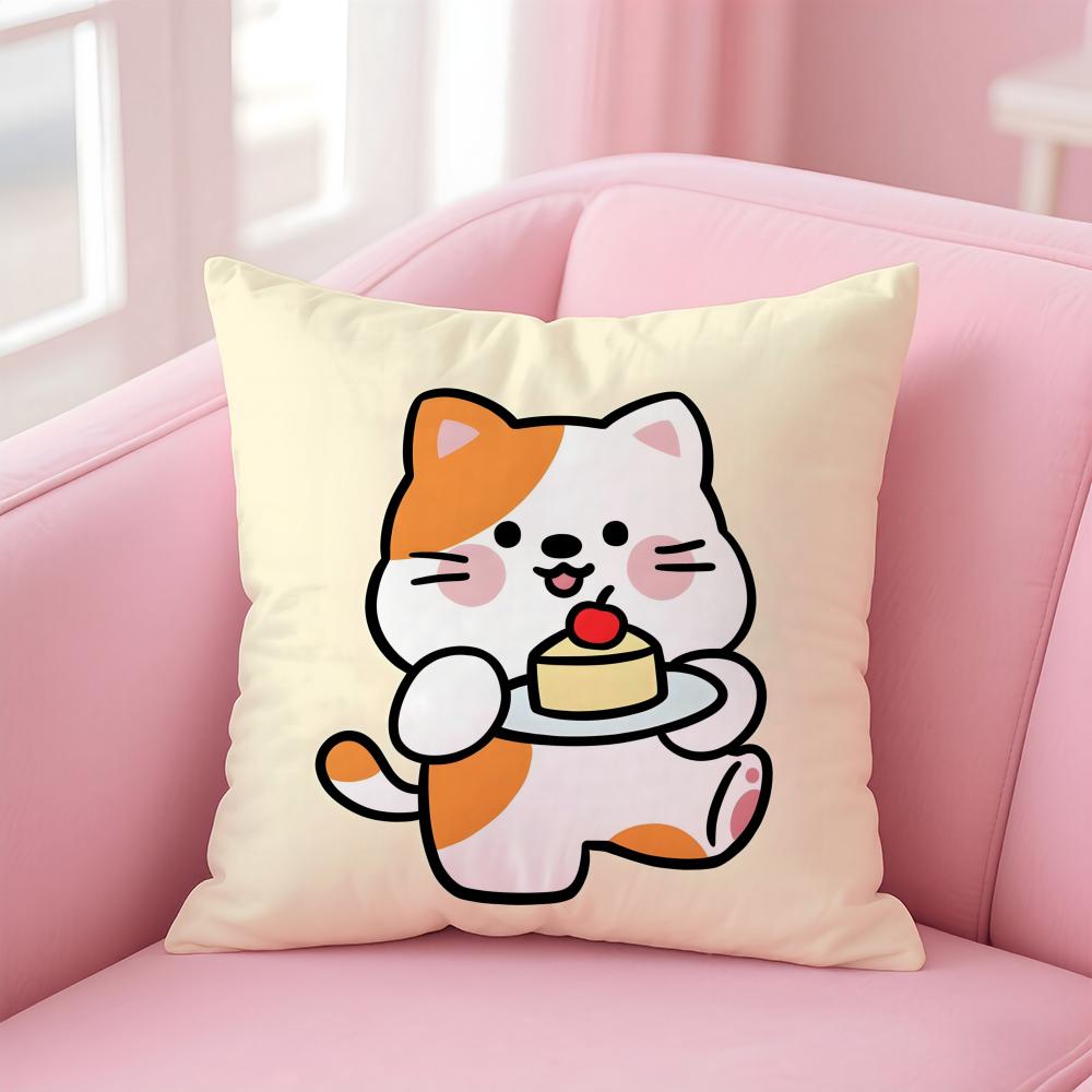 Bakery Animal Cartoon Collection Cushion Cover Linen Pillowcase Cover Soft Decor for Sofa Home Room