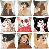 Abstract Girl Face Pillowcase Beauty   Home  Pillow Bed Sofa Living Room