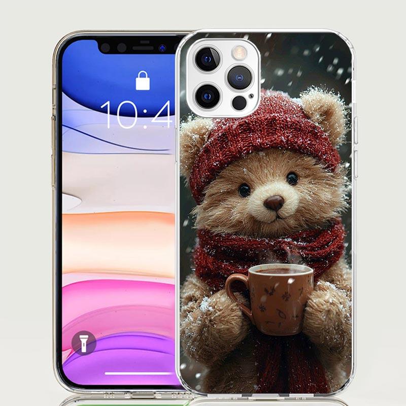 Животное Коричневый Милый Медведь Чехол для Телефона Для iPhone 17 Air 16 15 Plus 11 14 Pro Max 13 Mini 12 7 8 + SE Рисунок Арт Индивидуальная Крышка 17