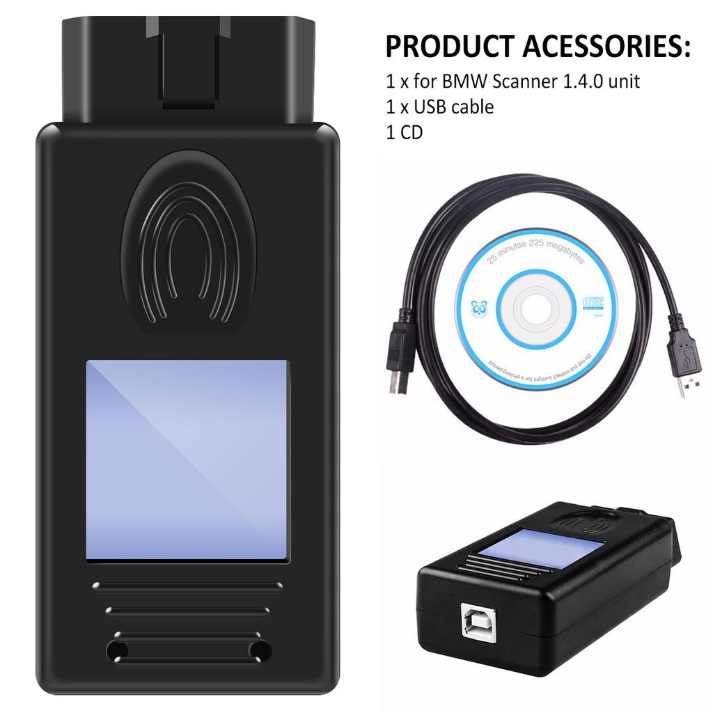 Car Diagnostic Scanner 1.4.0 Programmer USB Diagnostic Interface Unlock Tool Kit for BMW Multi-Function Auto Diagnostic Tool